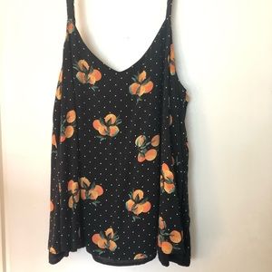 ⭐️ Torrid Black Polka Dots with Peaches Tank Top